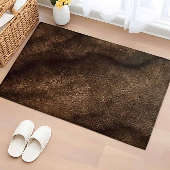 Entryway Rug 2'x3', Brown Wood Small Rug for Kitchen Bathroom Door Mat Indoor Entrance, Vintage Farmhouse Wooden Planks Non-Slip Area Rugs Floor Mats Carpet Front Door Rugs