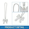 thumbnail image 4 of 1 Pcs Rhinestones Bow inlaid with Rhinestones Car Rear View Mirror Pendant Accessories Car Hanging Ornament White, 4 of 6
