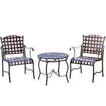 Bistro Metal Patio Set - Outdoor Furniture 2 Piece Set - Steel Chairs & Table - Brown Finish