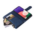 thumbnail image 4 of Case for Samsung Galaxy A22 5G Cover Zipper Pocket Wallet Case Magnetic Protective - Blue, 4 of 5