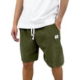 thumbnail image 2 of Zimjoy Mens Corduroy Shorts Casual Elastic Waist Drawstring Summer Beach Shorts Army Green L, 2 of 5