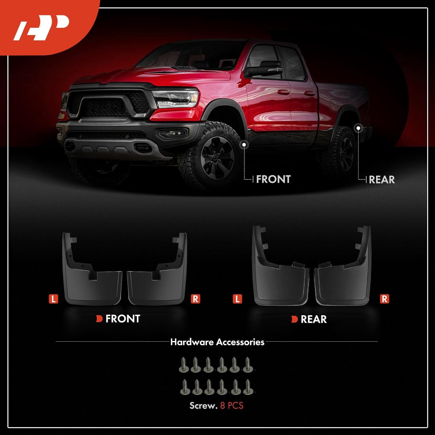 A-Premium Splash Guards Mud Flaps Mudflaps Molded Replacement for Ford F-150 F150 2015-2019 Without Factory Fender Flares Front and Rear 4-PC Set