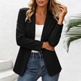 thumbnail image 5 of Floleo Women's Open-Front Notched Lapel Blazer, Long Sleeve Tailored Casual Jacket In Multiple Solid Colors(Black,L), 5 of 5