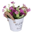 thumbnail image 1 of Planta en maceta con flores artificiales, maceta artificial, arreglo floral, adornos, flores de simulación creadas magistralmente, 1 of 8