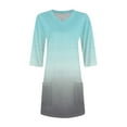 thumbnail image 6 of DENGDENG Oversized Tunic Tops for Women 2025 Summer V Neck 3/4 Sleeve Long Shirts for Women for Leggings Plus Size Fashion Tshirts Loose Fit Flowy Clothes Sky Blue XXL, 6 of 7