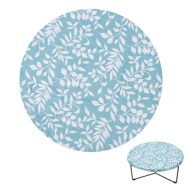 Round Fitted Vinyl Tablecloth with Elastic Edged and Flannel Backing