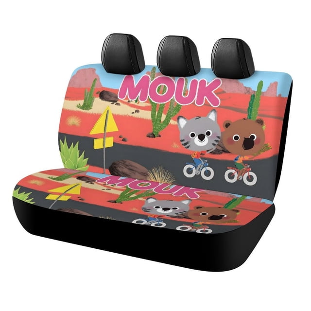 Mouk-theme Car Rear Seat Covers Back Elastic Flexible Car Seat Covers Decorative Fits Most Cars 120x59x76cm