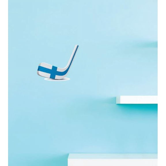 Custom Wall Decal Vinyl Sticker : Finland Hockey Puck Stick Regional Team Sport Bedroom Bathroom Living Room Mural : 20 X30" -
