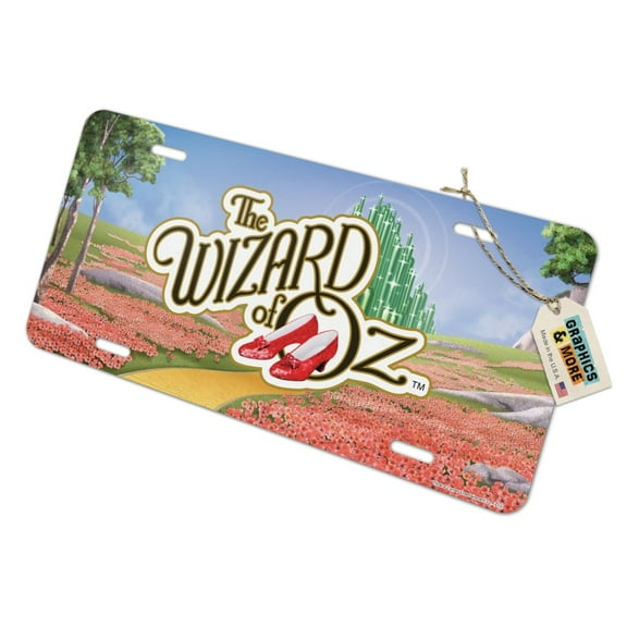 The Wizard of Oz Ruby Slippers Logo Novelty Metal Vanity Tag License Plate