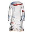 thumbnail image 5 of Vestido de jersey con cuello en V y manga larga estampado a la moda para mujer Fridja  yut4408, 5 of 5
