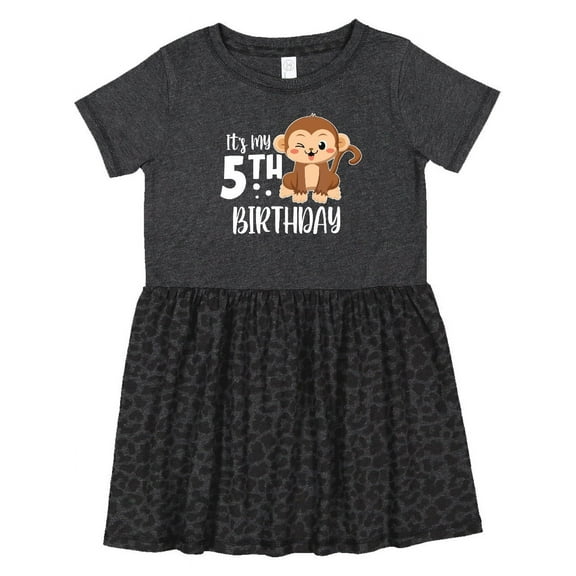 Inktastic Monkey Its My 5th Birthday Girls Toddler Dress
