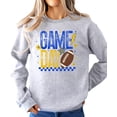 thumbnail image 3 of Retro Blue And Yellow Game Day Sweatshirt for Women, Teens & Kids Girly Football Sweater Gray Sweatshirt Adult Large, 3 of 4