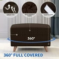 thumbnail image 3 of AIGIA Jacquard Ottoman Cover Slipcovers Folding Storage Stool Soft Thick Rectangle Foot Rest Slipcover with Elastic Bottom, 3 of 6