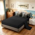thumbnail image 4 of Manfei Farmhouse Style Grizzly Bear Full Size Bedding Sets, Forest Landscape Full Size Bed in a Bag, Cream Gray, Black Reversible, 7-Piece, 4 of 5