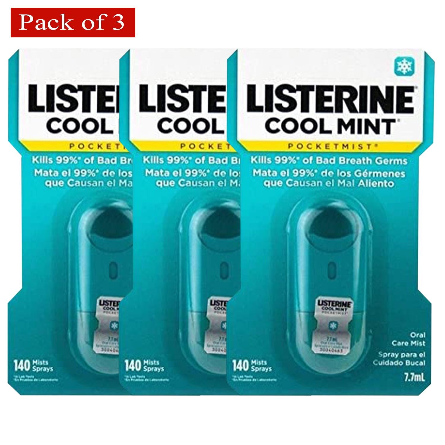 Listerine Cool Mint Pocketmist 7.7ml (Pack of 3)
