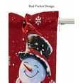 thumbnail image 5 of Faux Linen Valances for Windows Red Winter Christmas Cardinal Bird Snowman Curtains Valance Light Filtering Rod Pocket Small Window Treatment for Kitchen Living Room Bedroom 54x18In, 5 of 6