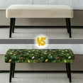 thumbnail image 6 of POLERO Christmas Tree Sretch Bench Covers Slipcover Color Lights Print Dining Bench Cover with Elastic Band Home Decoration Washable Rectangle Piano Chair Cover for Dining Room, Living Room, Garden, 6 of 7