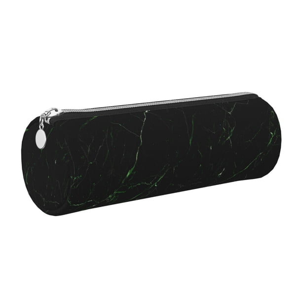 Disketp Black Marble Estuche Organizador de Lápices de Cuero, Estuche de Oficina con Cremallera para Bolígrafo y Lápiz