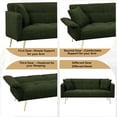 thumbnail image 4 of DEALTOPS 70'' Modern Loveseat Sofa, Convertible Teddy Fabric Couch with Adjustable Arms, Green, 4 of 8