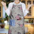 thumbnail image 5 of Pioneer Flower Floral Print Pattern Apron-Garden Aprons for Women with Pockets-Cotton Linen Waterproof Kitchen Cooking Gardening Aprons Adjustable for Kitchen,Cooking,BBQ and Salon 33x27 Inch, 5 of 5