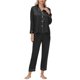 thumbnail image 1 of Women's imitation silk long-sleeved button pajamas two-piece loungewear set rose red XXL, 1 of 4