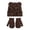 Coffee, variant on Baby Bear Ears Knit Beanie and Mittens Set, Toddler Winter Warm Hat Gloves Kit, Cute Ribbed Knitted Cold Weather Accessory for Baby Boys Girls Daily Outdoor Wear(Coffee,6-24 Months)