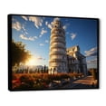 thumbnail image 2 of Designart "Tower Of Italy Leaning painting" Italy Floater Framed Wall Art Print, 2 of 7