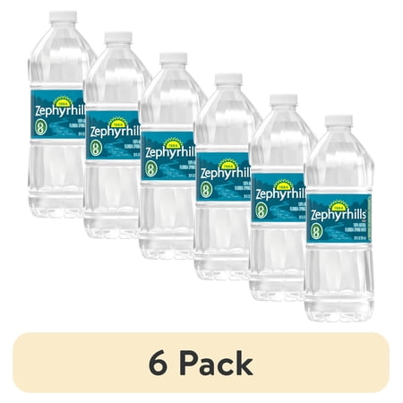 (6 pack) Zephyrhills Florida Spring Water, 20 Fl Oz, Single Plastic Bottle