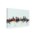 thumbnail image 3 of Trademark Fine Art Michael Tompsett Denver Colorado Skyline Blue Canvas Wall Art - 16x24, 3 of 5