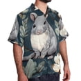 thumbnail image 2 of Cat Men's Short Sleeve Poplin Shirt, Casual Button Down Shirts, Printed Summer Beach Shirt, Unisex Casual Button Down Top, 2 of 6