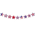 thumbnail image 2 of Star Banner, Wall Hanging, Party Banner, Decor, Wall Decor, Holiday Party, Patriotic Venue, 5 in Cutouts, Red Blue White, 9 Star, 1 Ribbon (166 Chars), 2 of 6