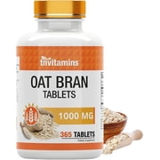 TNVitamins Oat Bran Fiber Tablets 1000mg Digestive Health Supplement Tablets with Beta Glucan Soluble Nutrient for Heart Support Wellness, 365 Count