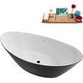 thumbnail image 2 of 71" Streamline NB6980BL Soaking Glossy Black Freestanding Tub and Tray With Internal Drain in Matte Black, 2 of 7