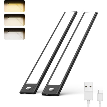 

Under Cabinet Lights 40 Led Motion Sensor Lights Indoor 2 Pack 1500Mah Rechargeable Magnetic Led Closet Lights Battery Operated Night Lights 3 Color Temps Under Counter Light For Kitchen Stairs