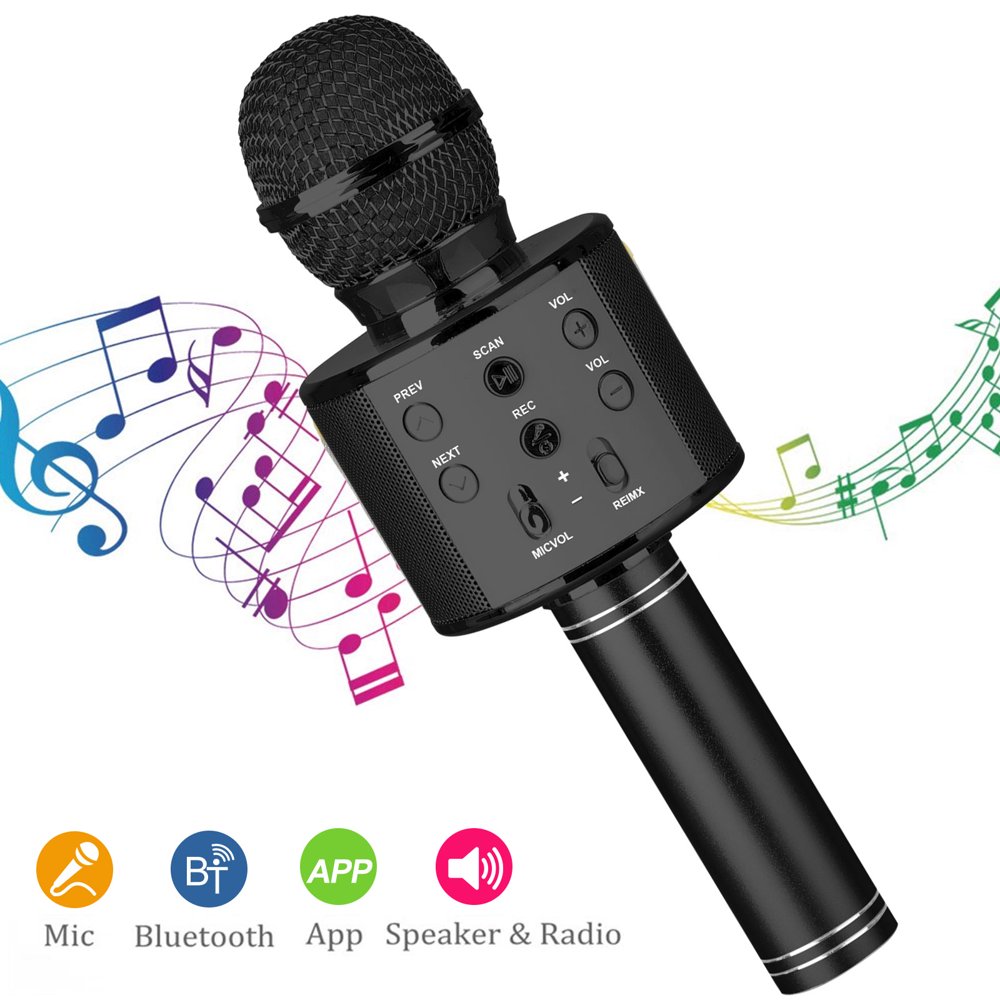 TSV Wireless Bluetooth Karaoke Microphone for Kids, Kids Karaoke Machine Portable Handheld Mic