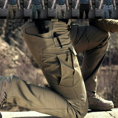 Xhtang Men's Tactical Sweatpants Men's Outdoor Sports Trekking Pants Trousers Fighting Multi-pocket Pants