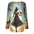 thumbnail image 4 of YUGYXL Women's Midsummer Witches T-Shirt Halloween Witch Party Shirts Long Tunics Tops to Wear with Leggings Black XXXL, 4 of 5