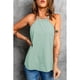 thumbnail image 2 of Blusa con cuello halter y nudo en la espalda, cuello elástico, blusa informal sin mangas de color puro para mujer, 2 of 6