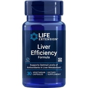 Life Extension Liver Efficiency Formula, supports healthy liver function at the cellular level and optimal levels of antioxidants in liver metabolism, gluten-free, non-GMO, vegetarian, 30 capsules