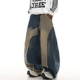 thumbnail image 4 of Mrmall Baggy Hip Hop Jeans for Men Wide Leg Y2K Skater Denim Pants Casual Loose Fit Long Trousers Streetwear, 4 of 6