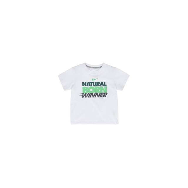 Camiseta gráfica Nike Natural Winner para niño, blanco, 2T (18-24M)