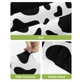 thumbnail image 4 of Black and White Bar Stool Covers Set of 6, Farmhouse Cow Black White Stretch Washable Bar Chair Covers with Backs, Removable Pub Counter Height Chair Cover for Kitchen Dining Room Cafe, 4 of 7
