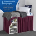 thumbnail image 3 of 36 Inch Drop Twin XL Dorm Bed Skirt Wine Ruffled Pattern Microfiber Made, 3 of 7