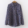 thumbnail image 1 of Ichuanyi liquidación de la moda estampado de la manga larga del bolsillo del bolsillo del bolsillo del botón casual blusa ICHUANYI WER2023082207403, 1 of 6