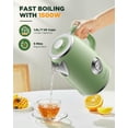 thumbnail image 4 of Electric Kettle 1.8L with Temperature Gauge, 1500W Fast Boiling Tea Kettle, 100% Stainless Steel Retro-Style Hot Water - Glowing LED Light, Auto Shut-Off & Boil-Dry Protection, 4 of 5