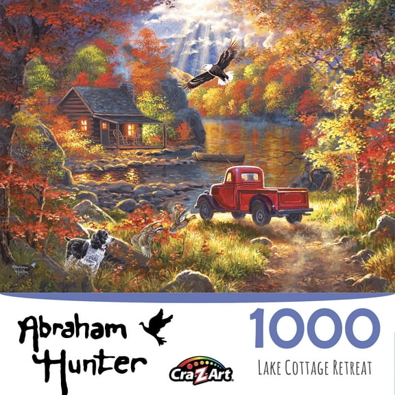 Cra-Z-Art Abraham Hunter 1000-Piece Lake Cottage Retreat Adult Jigsaw Puzzle