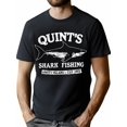thumbnail image 1 of Quint's Shark Fishing Amity Island Est. 1971 Graphic T-Shirt, Knit Fabric, Casual Crew Neck Tee with Slight Stretch, Patterned Short Sleeve Shirt for Adults - Summer Wear, 1 of 8