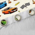 thumbnail image 4 of Erosebridal Cartoon Race Car Blackout Curtains, Colorful Curtains Pack of 2 (42x84 Each), Pink Border, 4 of 5