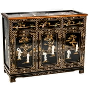 Oriental Furniture Black Lacquer Sideboard - Royal Ladies