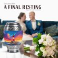 thumbnail image 4 of JAGASY Lighthouse Small Memorial Urn for Boy - Ocean Sunset Pink Yellow Clouds Decorative Urns for Girl - Blue Urns for Human Ashes Keepsake - Miniature Urn for Friend - (3 Inch), 4 of 7